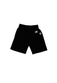 LEONE 1947 APPAREL - Podstawowe dziecięce bermudy polarowe z małym logo. Okazja: na uczelnię. Kolor: czarny. Materiał: polar. Styl: sportowy. Sport: joga i pilates