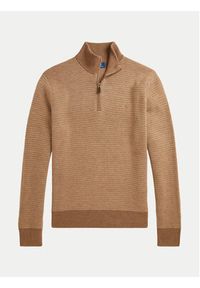 Polo Ralph Lauren Sweter 710948865002 Beżowy Regular Fit. Typ kołnierza: polo. Kolor: beżowy. Materiał: wełna #5