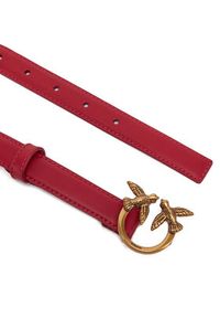 Pinko - PINKO Pasek Damski Love Berry H2 Belt PE 25 PLT01 100143 A0F1 Czerwony. Kolor: czerwony. Materiał: skóra