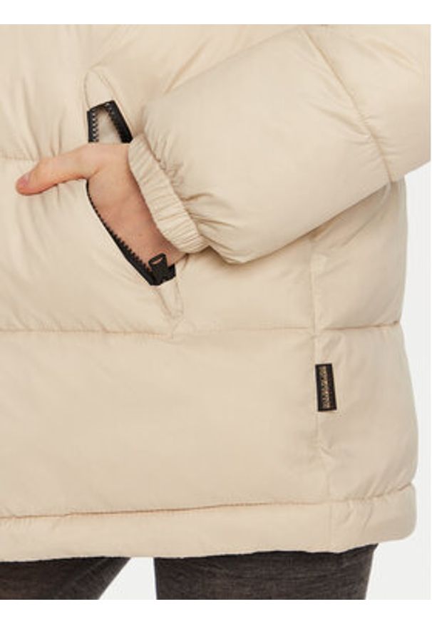 Napapijri Kurtka zimowa A-Box Logo NP0A4HZ2 Beżowy Regular Fit. Kolor: beżowy. Materiał: syntetyk. Sezon: zima