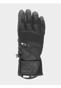 4f - Rękawice narciarskie męskie. Kolor: czarny. Materiał: materiał, neopren, syntetyk, skóra. Technologia: Thinsulate. Sport: narciarstwo #1