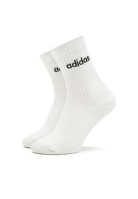 Adidas - adidas Skarpety wysokie unisex Linear Crew Cushioned Socks 3 Pairs HT3455 Biały. Kolor: biały. Materiał: bawełna