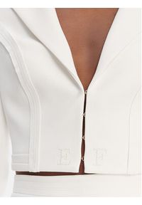 Elisabetta Franchi Marynarka GI-222-61E2-V420 Biały Regular Fit. Kolor: biały. Materiał: syntetyk #4