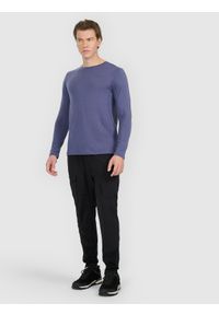 4f - 4F Longsleeve trekkingowy szybkoschnący z wełną merino męski - granatowy XL. Kolor: niebieski. Materiał: wełna. Długość rękawa: długi rękaw. Technologia: Primaloft. Sport: wspinaczka, turystyka piesza #2