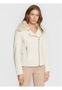 Kurtka z imitacji skóry Guess. Kolor: biały. Materiał: skóra #1