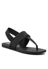 Calvin Klein Jeans Sandały Flat Sandal Toepost Dc YW0YW01344 Czarny. Kolor: czarny