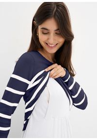 bonprix - Lekki sweter 2 w 1 na okres ciąży i do karmienia. Kolekcja: moda ciążowa. Kolor: niebieski. Materiał: materiał. Długość rękawa: długi rękaw. Długość: długie #3