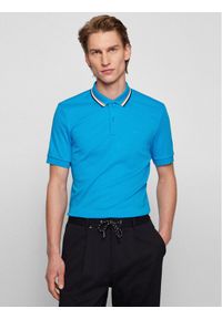 BOSS - Boss Polo Penrose 38 50469360 Błękitny Slim Fit. Typ kołnierza: polo. Kolor: niebieski. Materiał: bawełna