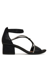 Rieker Sandały 64654-00 Czarny. Kolor: czarny. Materiał: materiał #1