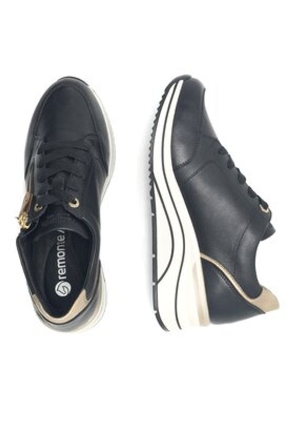 Remonte Sneakersy D0T03-01 Czarny. Kolor: czarny. Materiał: skóra