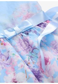 bonprix - Rozkloszowana sukienka. Kolor: niebieski. Wzór: nadruk, kwiaty. Sezon: lato #3