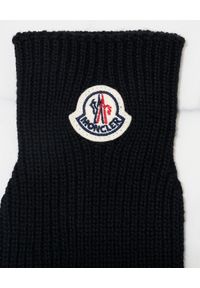 MONCLER - Czarne rękawiczki z logo. Kolor: czarny. Materiał: wełna. Wzór: aplikacja #3