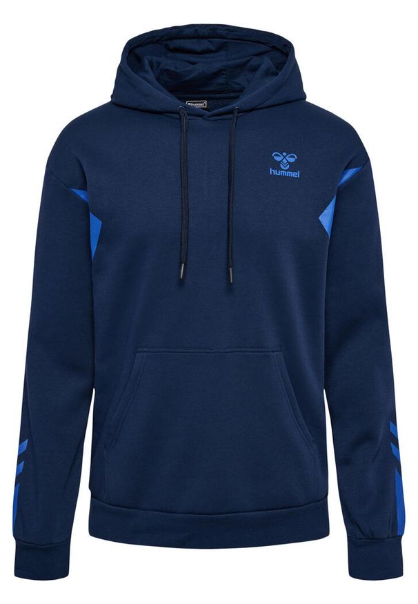 Bluza bawełniana bluza z kapturem Hummel Active. Typ kołnierza: kaptur. Kolor: wielokolorowy, niebieski, zielony. Materiał: bawełna. Wzór: nadruk, jodełka. Sport: fitness