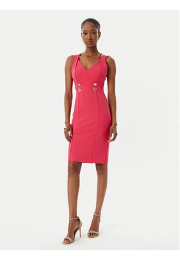 Rinascimento Sukienka koktajlowa CFC0019924002 Różowy Regular Fit. Kolor: różowy. Materiał: syntetyk. Styl: wizytowy