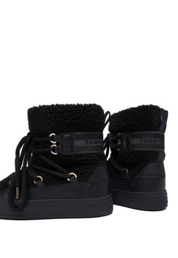 TOMMY HILFIGER - Tommy Hilfiger Śniegowce Faux Shearling Snowboot FW0FW08788 Czarny. Kolor: czarny. Materiał: materiał