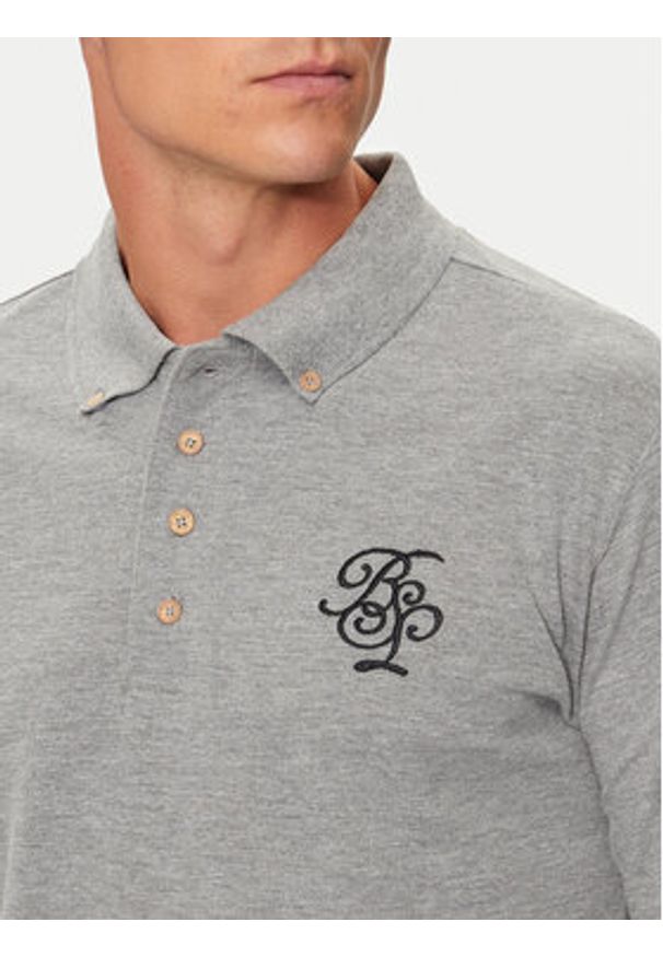 Brave Soul Polo MLT-412KLAY Szary Regular Fit. Typ kołnierza: polo. Kolor: szary. Materiał: syntetyk, bawełna