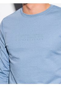 Ombre Clothing - Bluza męska bez kaptura z nadrukiem B1160 - niebieska - XXL. Typ kołnierza: bez kaptura. Kolor: niebieski. Materiał: poliester, bawełna. Wzór: nadruk. Sezon: wiosna, lato. Styl: klasyczny