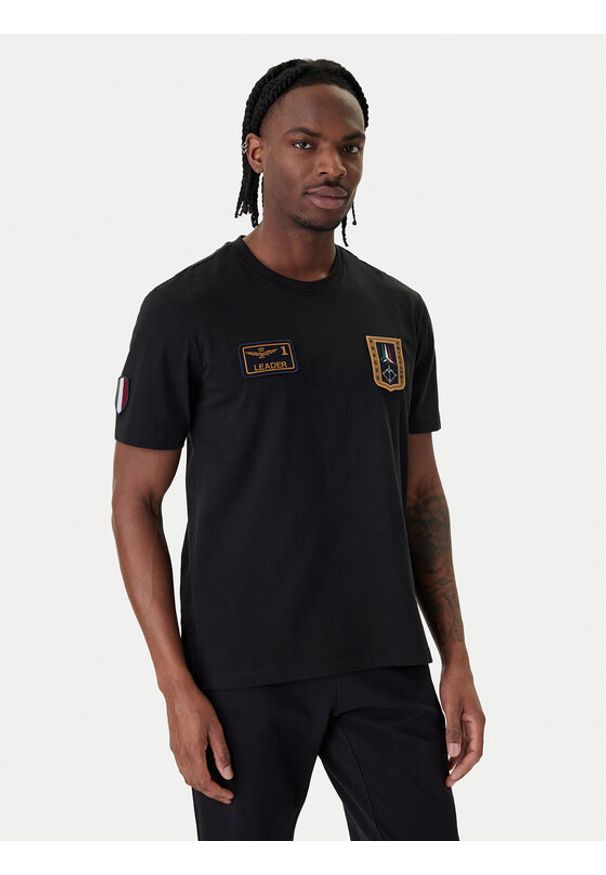 Aeronautica Militare T-Shirt 261TS2544UJ00592 Czarny Regular Fit. Kolor: czarny. Materiał: bawełna