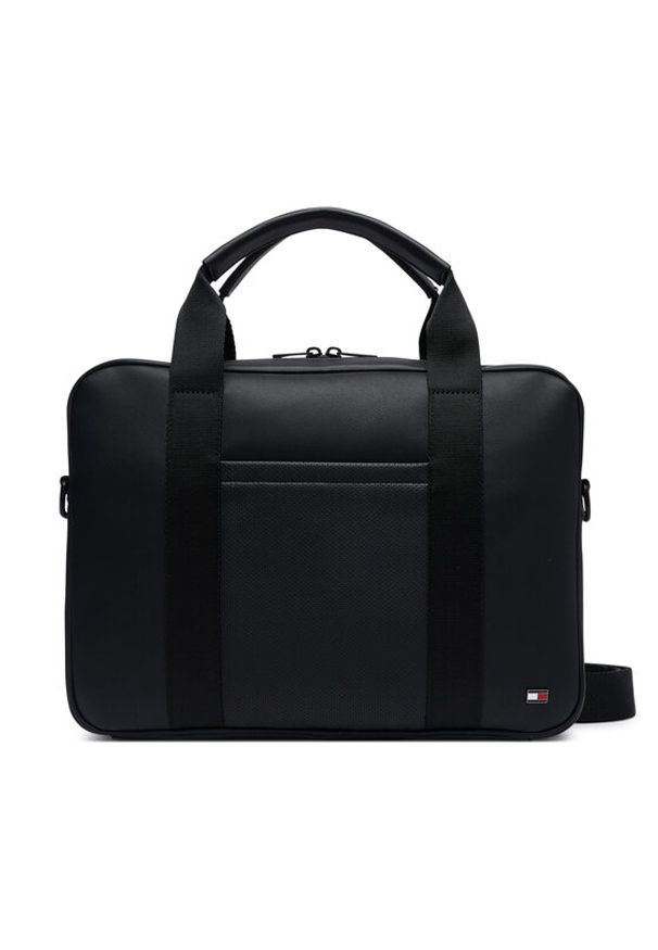 TOMMY HILFIGER - Tommy Hilfiger Torba na laptopa AM0AM14727 Czarny. Kolor: czarny. Materiał: skóra