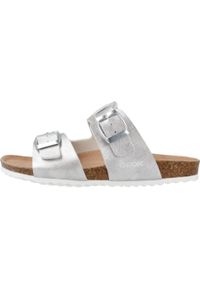 Geox - Sandały GEOX J ADRIEL GIRL Srebrny. Kolor: szary. Materiał: syntetyk, tkanina