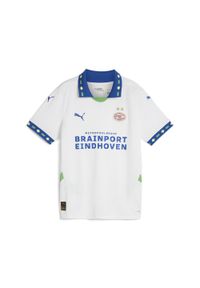 Puma - Młodzieżowa trzecia koszulka PSV Eindhoven 24/25 PUMA White Cobalt Glaze Blue. Kolor: biały, niebieski, wielokolorowy. Wzór: paski #1