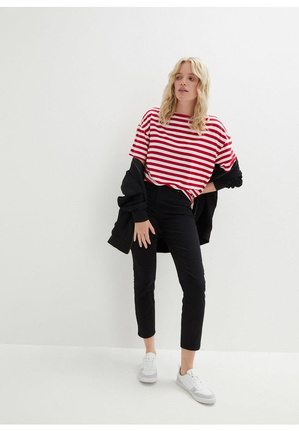 bonprix - Spodnie 7/8, high waist. Stan: podwyższony. Kolor: czarny