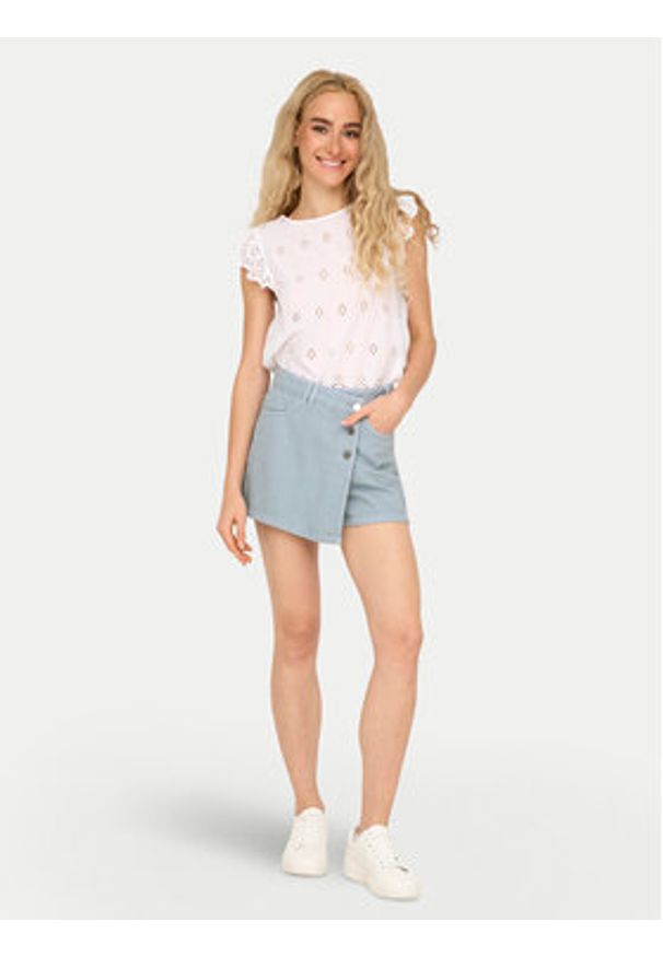 only - ONLY Spódnico-szorty Milly 15338617 Błękitny Regular Fit. Kolor: niebieski. Materiał: bawełna
