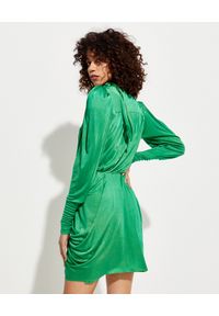 ISABEL MARANT - Zielona sukienka z drapowaniem Dibruna. Kolor: zielony. Materiał: materiał. Typ sukienki: kopertowe. Długość: mini #3