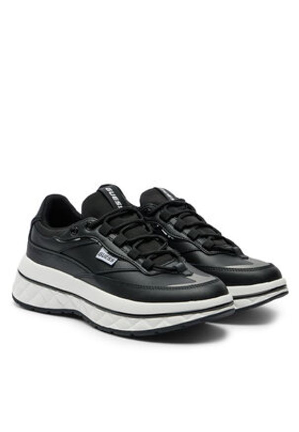 Guess Sneakersy Kyrki FLTKYR LEA12 Czarny. Kolor: czarny. Materiał: skóra