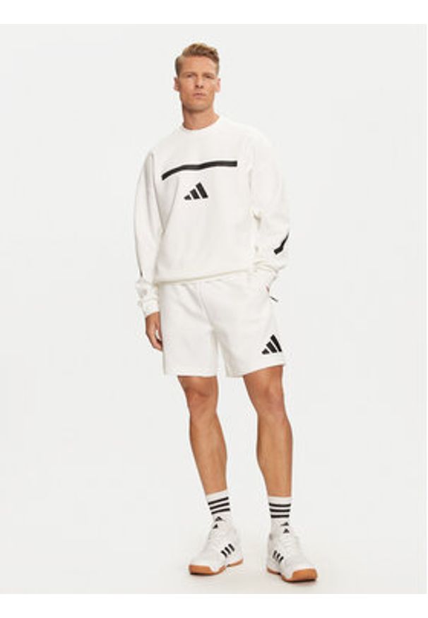 Adidas - adidas Bluza Z.N.E. JF2451 Biały Loose Fit. Kolor: biały. Materiał: syntetyk