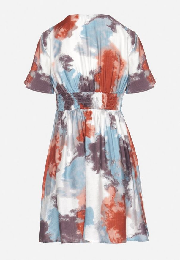 Born2be - Pomarańczowa Sukienka z Wiskozą i Kopertowym Dekoltem Soledia. Okazja: na co dzień. Typ kołnierza: dekolt w kształcie V. Kolor: pomarańczowy. Materiał: wiskoza. Typ sukienki: kopertowe. Styl: casual, elegancki