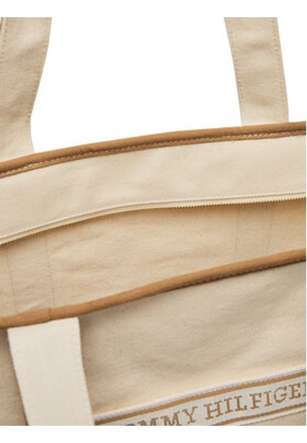 TOMMY HILFIGER - Tommy Hilfiger Torebka Th Summer Canvas Tote AW0AW17421 Beżowy. Kolor: beżowy