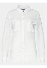 Guess Koszula W4RH6 5WFX40 Biały Oversize. Kolor: biały. Materiał: syntetyk