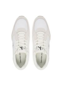 Calvin Klein Jeans Sneakersy Runner Laceup Sock Mg Nylon Mix YW0YW01644 Biały. Kolor: biały. Materiał: skóra #5