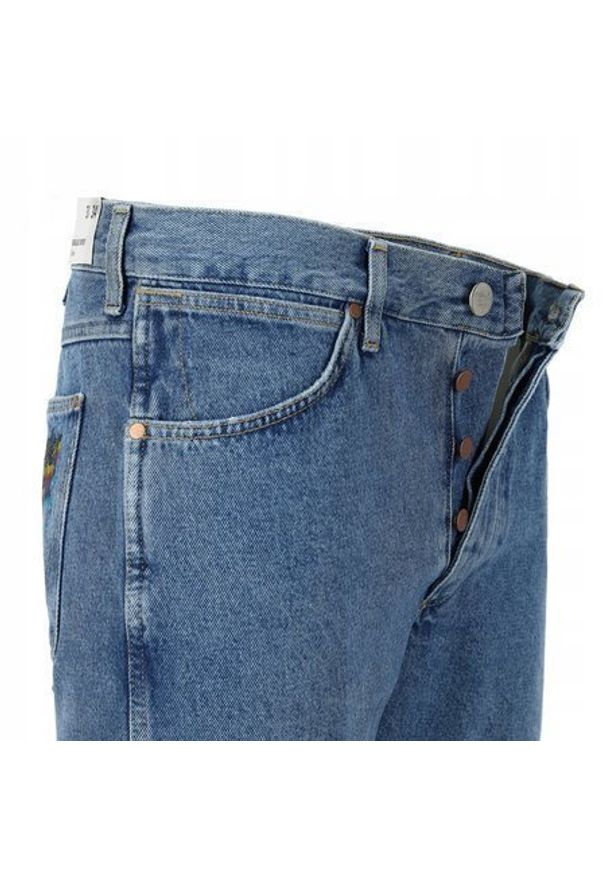 Wrangler - WRANGLER SLIDER MĘSKIE SPODNIE JEANSOWE KABEL BLUE W18RER19K 112127366