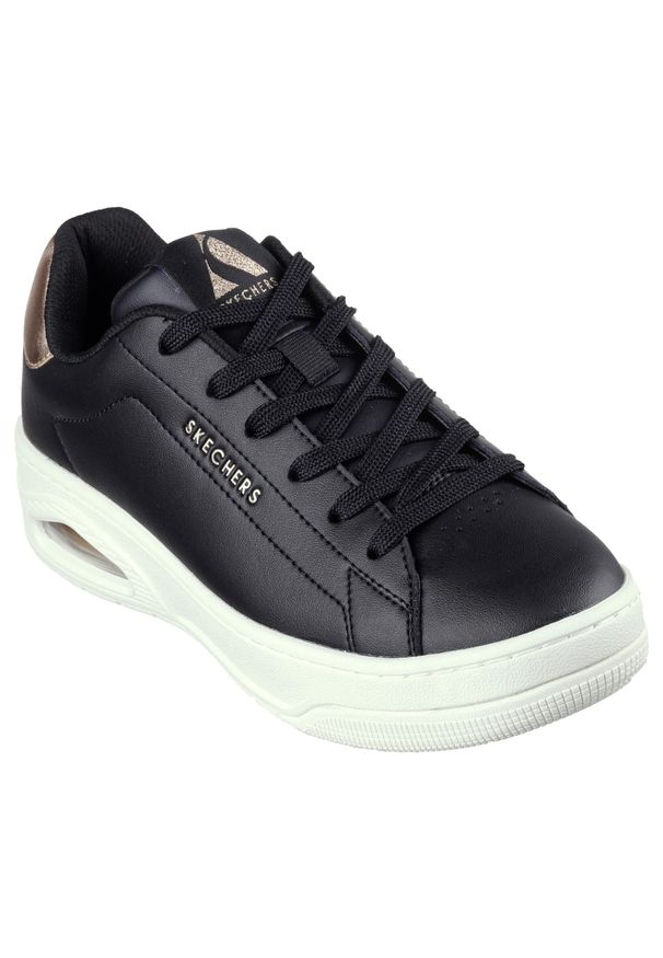 skechers - Buty Skechers Uno Court czarne wygodne sneakersy. Okazja: na co dzień. Kolor: wielokolorowy, czarny, różowy. Materiał: skóra, syntetyk. Model: Skechers Sport