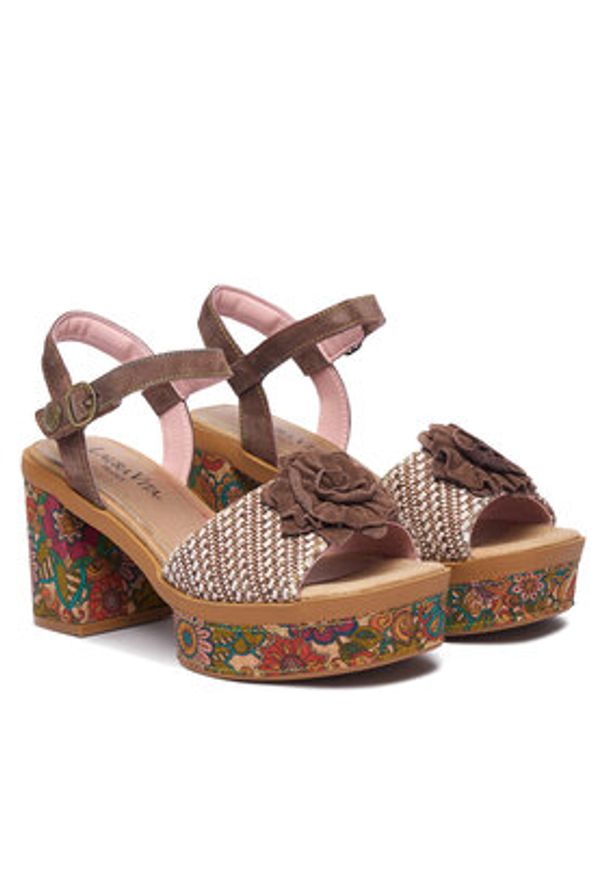 Laura Vita Sandały Noao 01 Brązowy. Kolor: brązowy. Materiał: skóra, zamsz