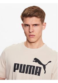 Puma T-Shirt Essentials Logo 586667 Beżowy Regular Fit. Kolor: beżowy. Materiał: bawełna #3