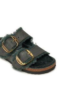 Birkenstock Klapki Arizona Bb Shearling Leoi 1028070 Zielony. Kolor: zielony. Materiał: skóra