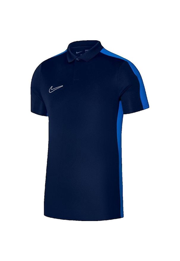 Koszulka sportowa męska Nike Drifit Academy. Typ kołnierza: polo. Kolor: czarny, niebieski, wielokolorowy. Sport: piłka nożna