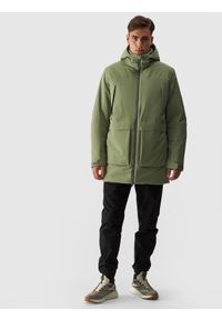 4f - 4F Parka przejściowa membrana 8000 męska - khaki S. Okazja: na co dzień. Typ kołnierza: kaptur. Kolor: oliwkowy, brązowy, wielokolorowy. Materiał: dzianina, poliester, syntetyk, materiał, tkanina. Sezon: zima. Styl: sportowy, casual