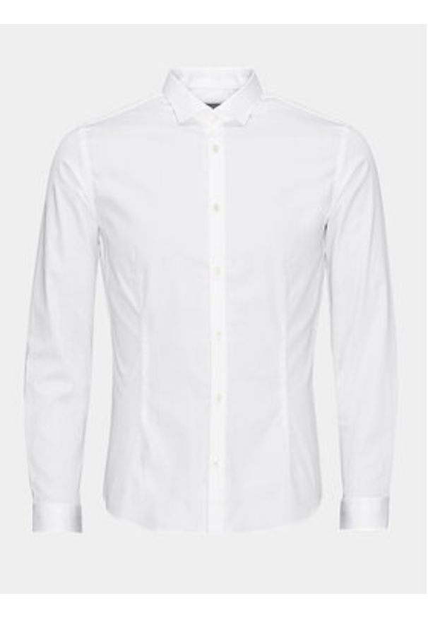 Jack & Jones Koszula Parma 12097662 Biały Super Slim Fit. Kolor: biały. Materiał: bawełna
