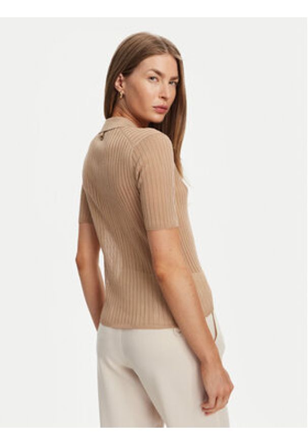 Marella Sweter Torbole 2513361145 Beżowy Slim Fit. Kolor: beżowy. Materiał: wiskoza