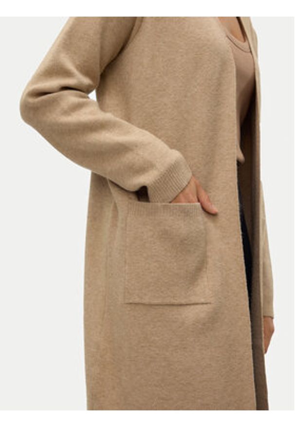 Vero Moda Kardigan Saba 10309316 Beżowy Regular Fit. Kolor: beżowy. Materiał: syntetyk