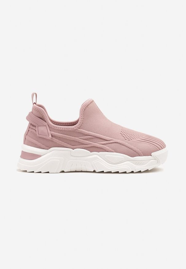 Born2be - Różowe Wsuwane Buty Sportowe Sneakersy z Siateczki z Tłoczeniami Nusellia. Okazja: na co dzień. Zapięcie: bez zapięcia. Kolor: różowy. Materiał: materiał, jeans. Obcas: na płaskiej podeszwie