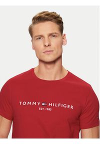 TOMMY HILFIGER - Tommy Hilfiger T-Shirt Tommy Logo MW0MW11797 Czerwony Regular Fit. Kolor: czerwony. Materiał: bawełna #5