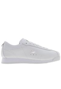 Buty damskie Lacoste Club-Low 749SFA0120-21G - białe. Okazja: na co dzień. Zapięcie: sznurówki. Kolor: biały. Materiał: guma, zamsz, skóra. Wzór: aplikacja. Obcas: na płaskiej podeszwie. Sport: turystyka piesza