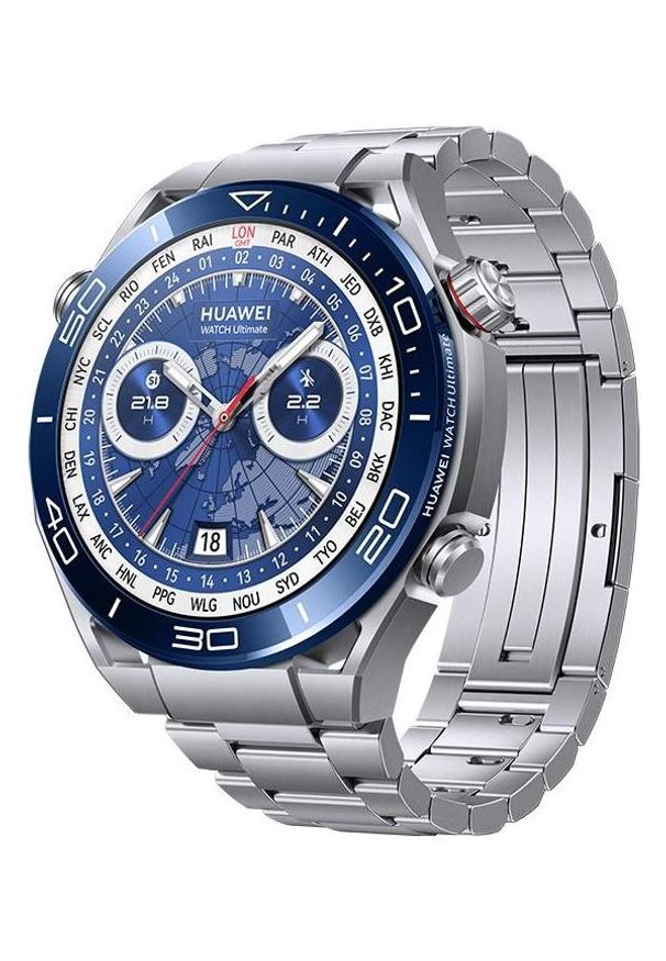 HUAWEI - Smartwatch Huawei Watch Ultimate Voyage srebrny. Rodzaj zegarka: smartwatch. Kolor: srebrny. Materiał: kauczuk, materiał. Styl: sportowy, biznesowy, klasyczny