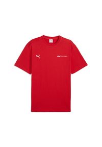 Puma - Męska koszulka F1® ESS+ o luźnym kroju z grafiką PUMA Pop Red. Kolor: czerwony