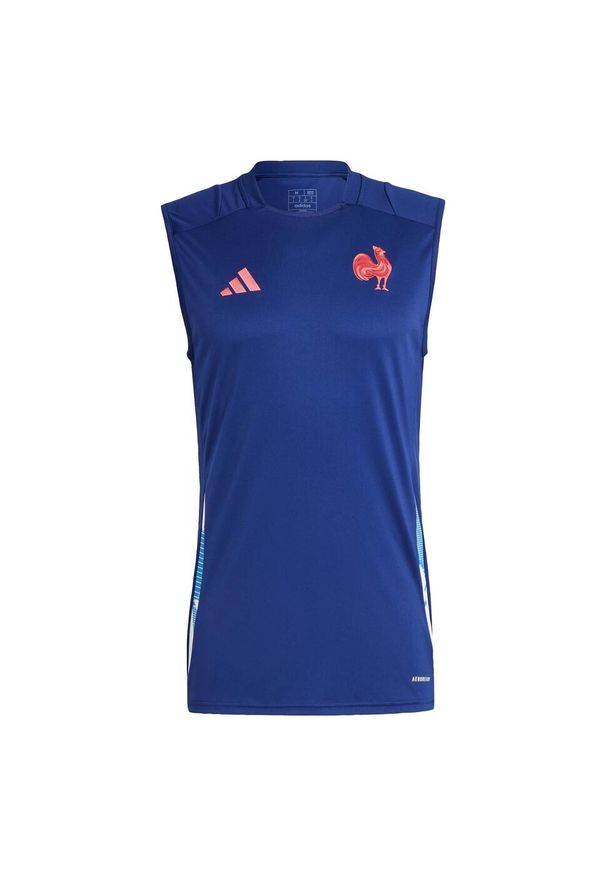 Adidas - Koszulka France Training Sleeveless. Kolor: niebieski. Materiał: materiał